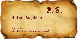Miler Baján névjegykártya